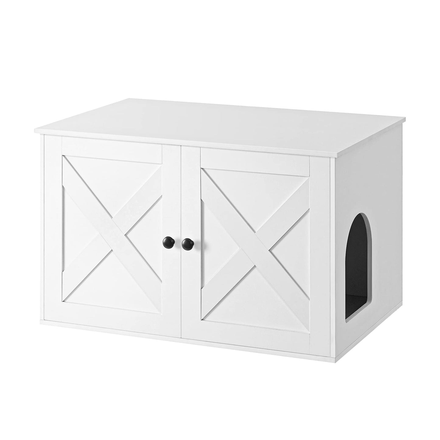 Katzenhaus mit Trennwand für Katzentoilette, 53T x 80B cm Weiss