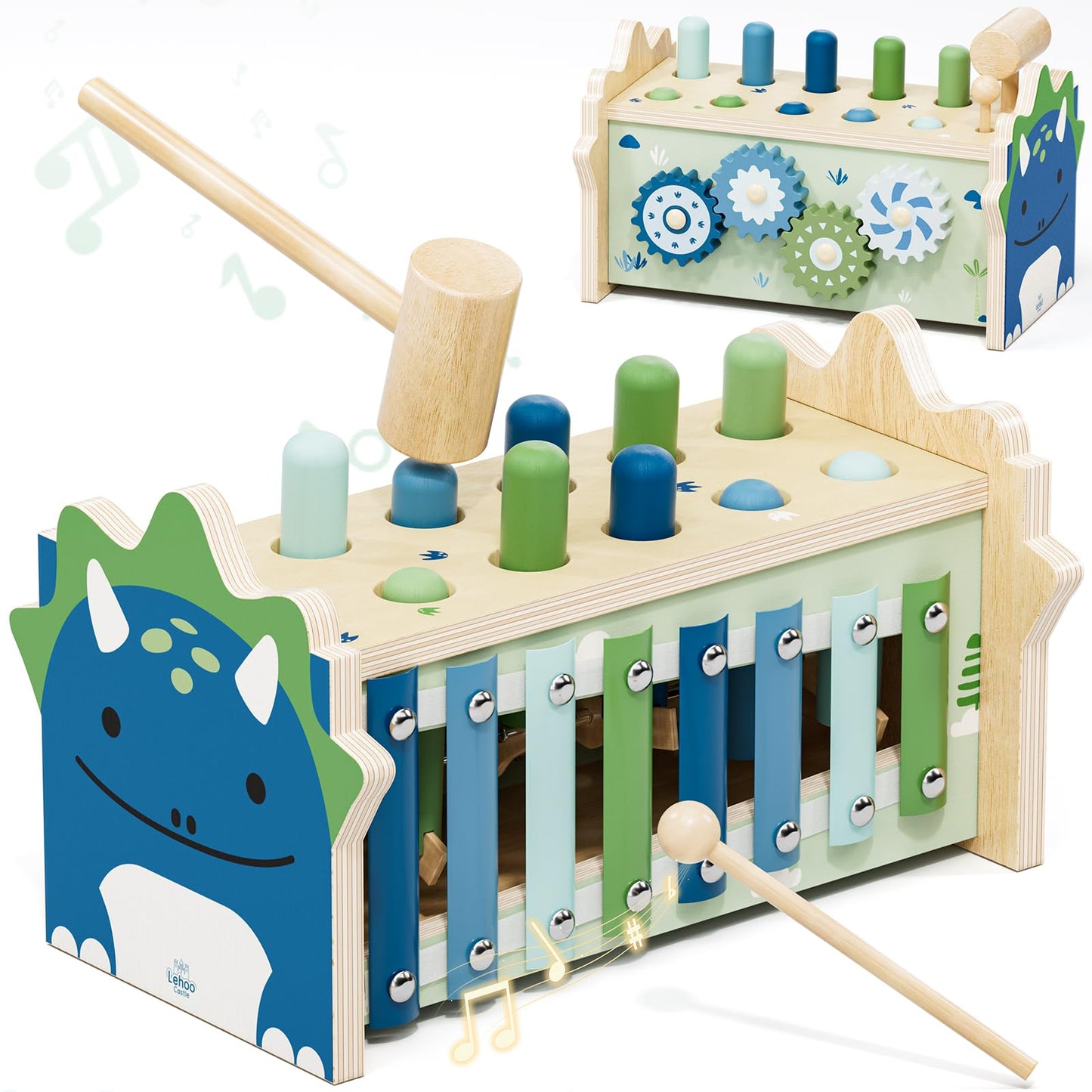 Hammerspiel mit Xylophon & Zahnrädern, Dinosaurier