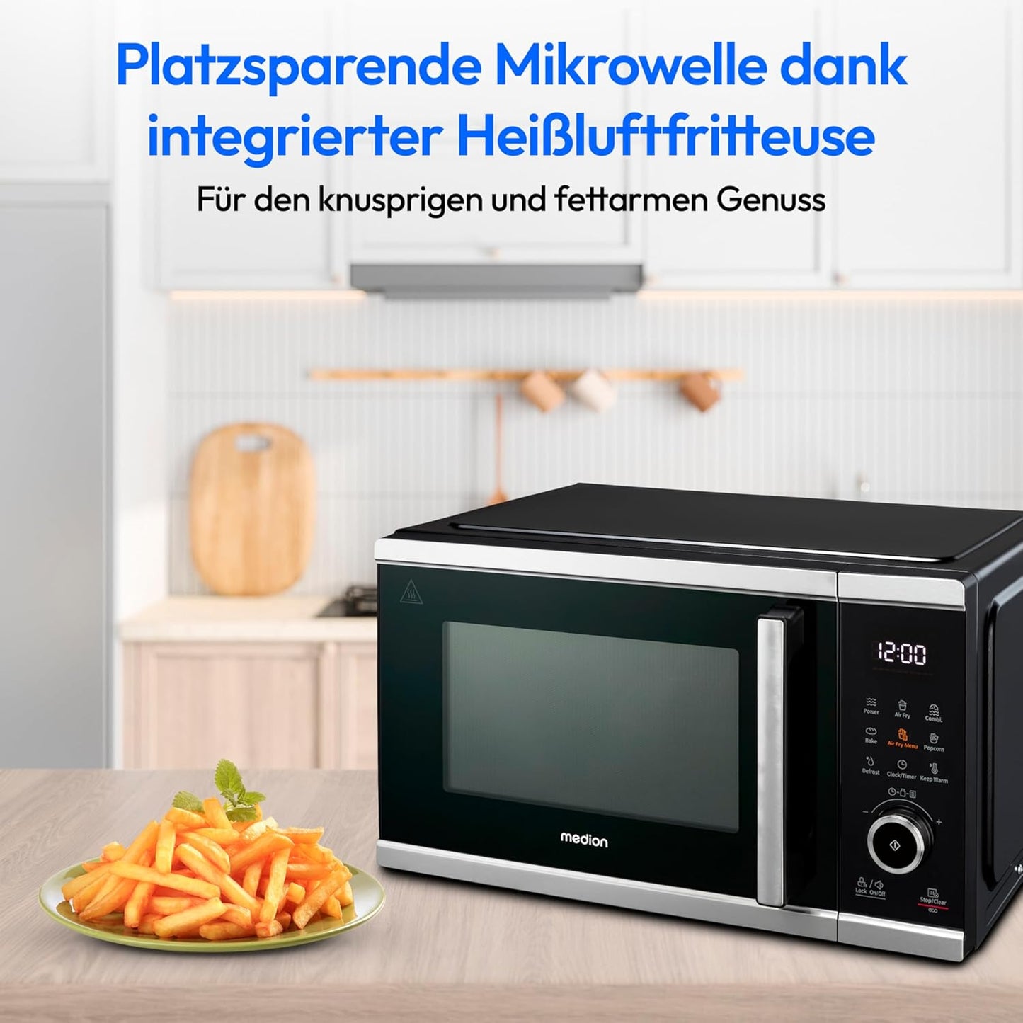 Mikrowelle mit Heissluftfritteuse (25L, 9 Programme)