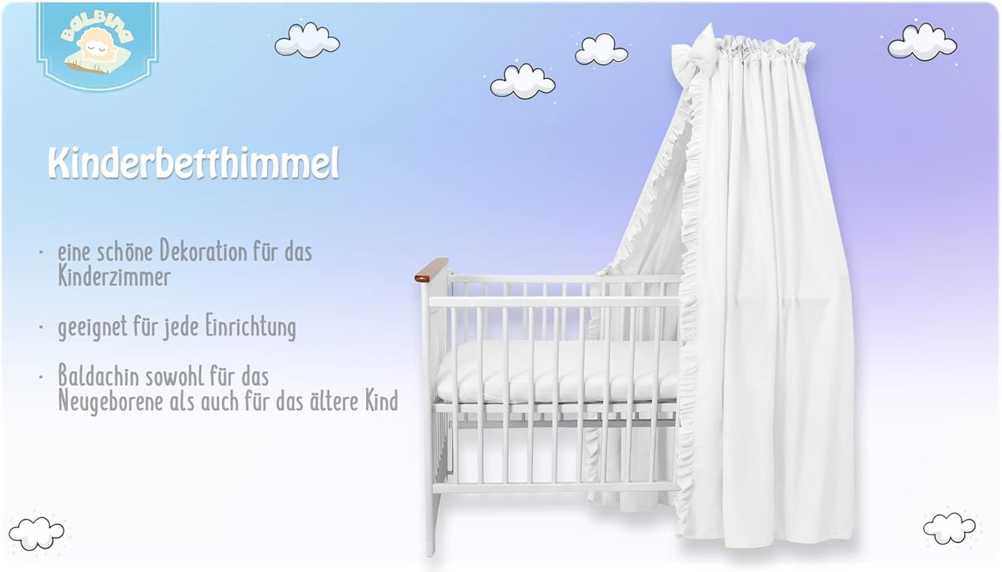 Baldachin Deko-Set für Kinderbett (ohne Stange), Weiss