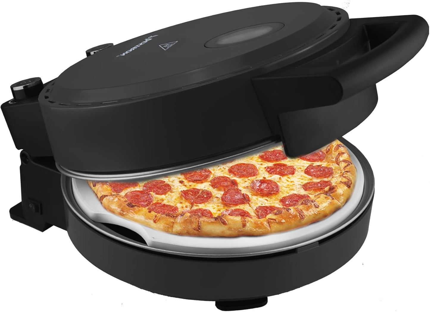 Pizzaofen mit Schamottstein & Pizzaschieber, Schwarz