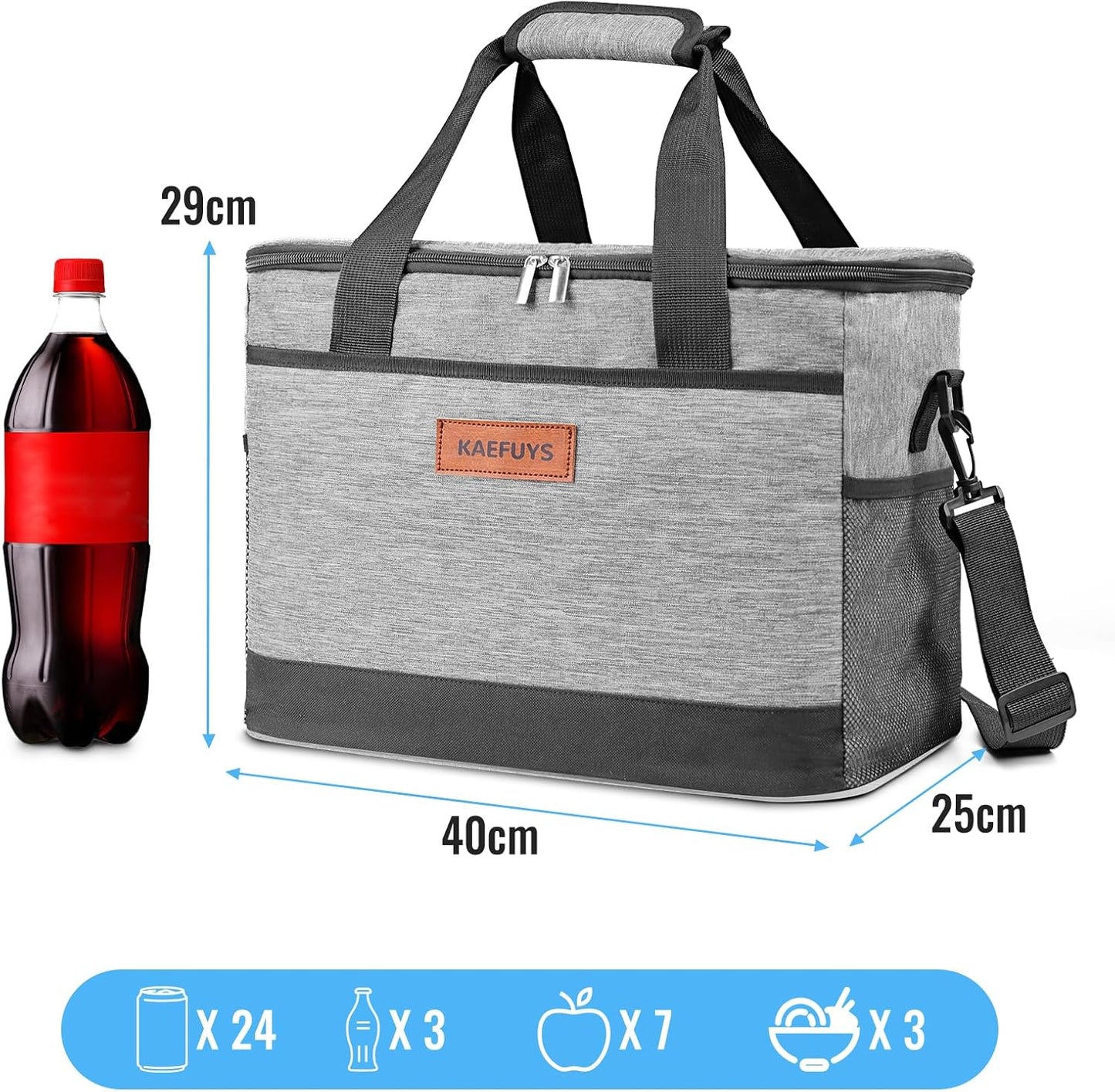Faltbare Kühltasche, Grau A 33l