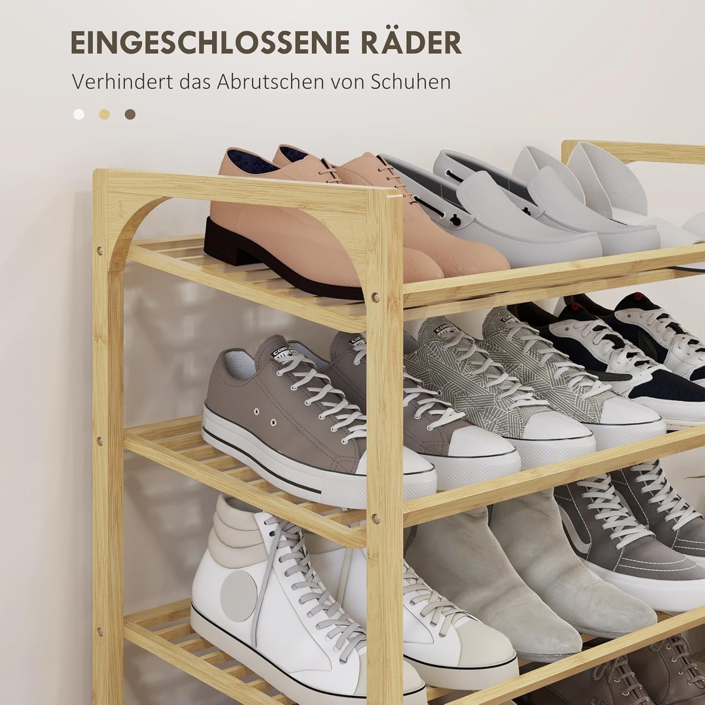 Schuhregal mit 4 Ebenen, 76L x 33B x 67H cm