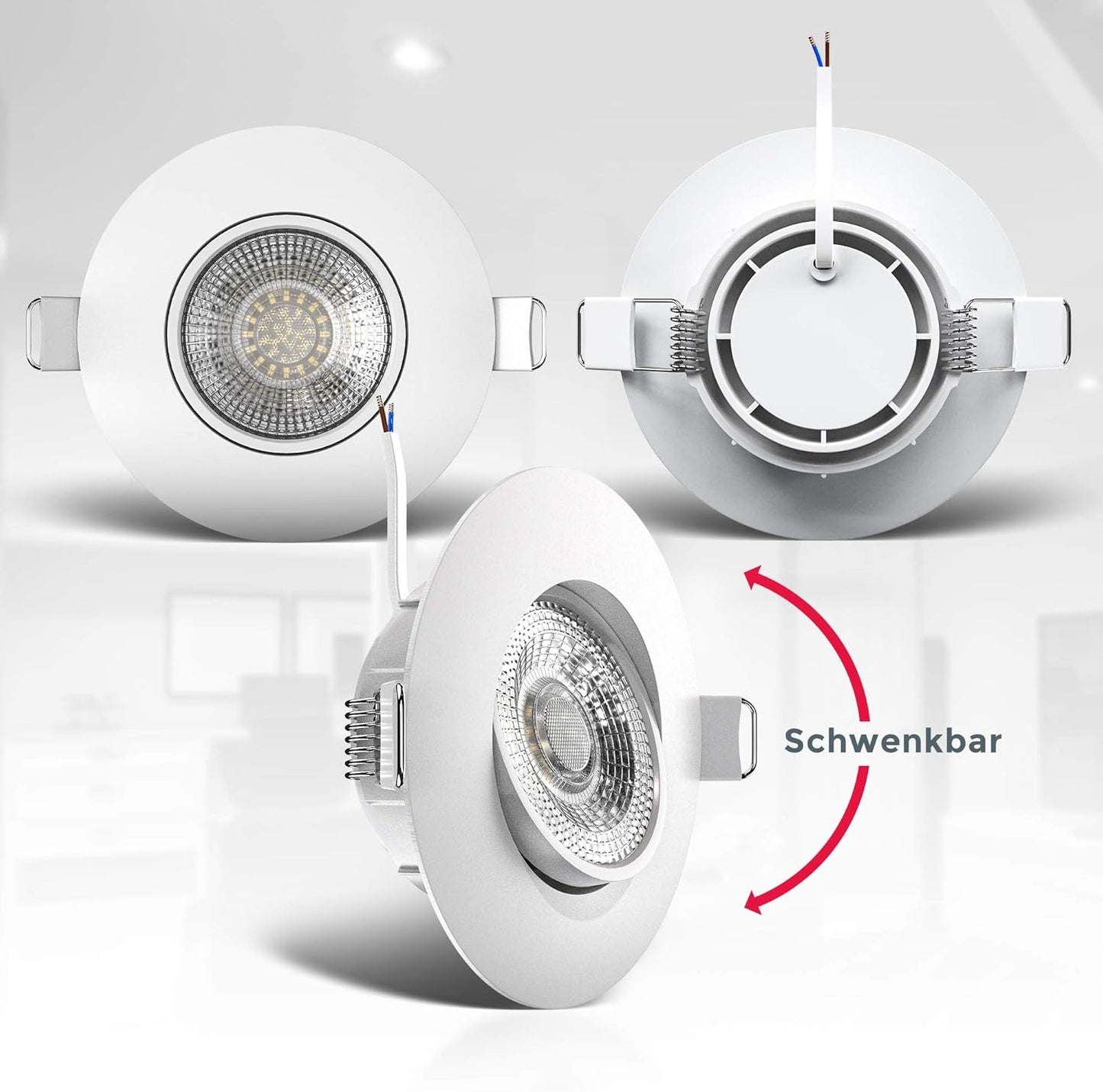 6er-Set LED-Einbaustrahler