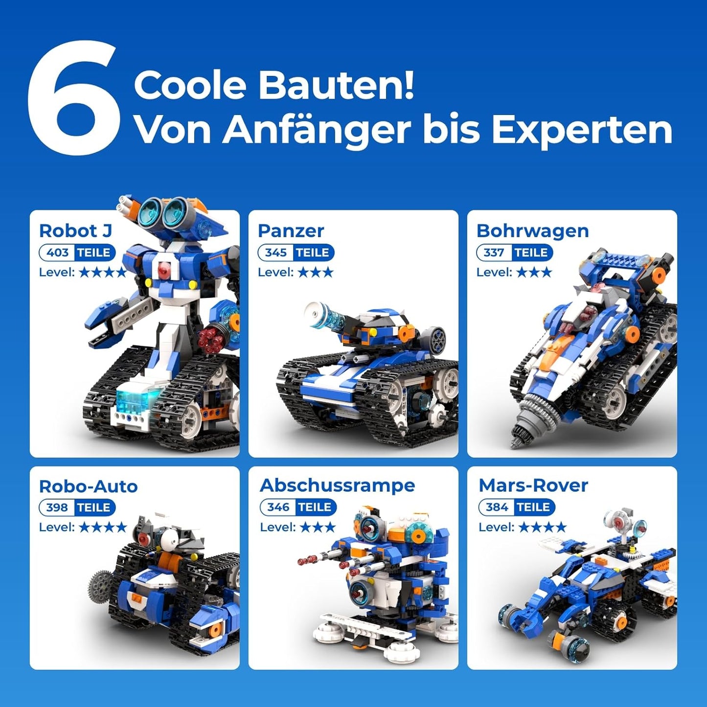 6-in-1 Programmierbarer Roboter-Bausatz Robot J, Robot J