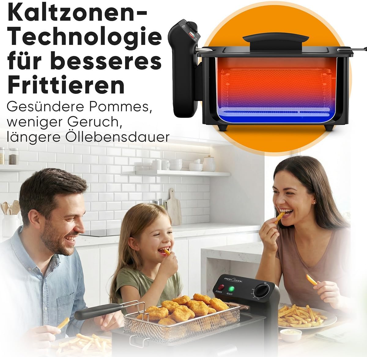 Friteuse PC FR 1325 mit Kaltzone & Spritzschutz