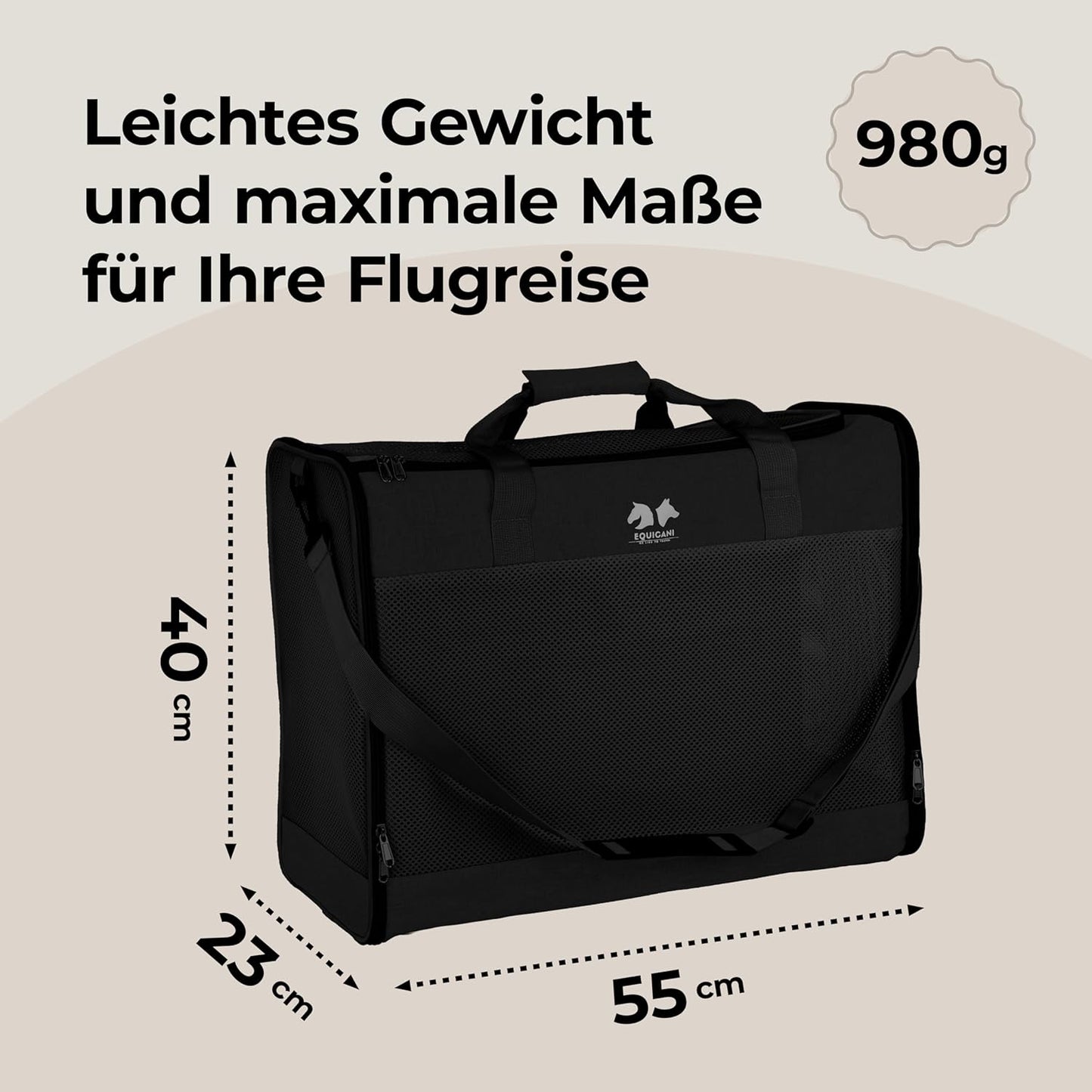 Faltbare Hundetasche, schwarz