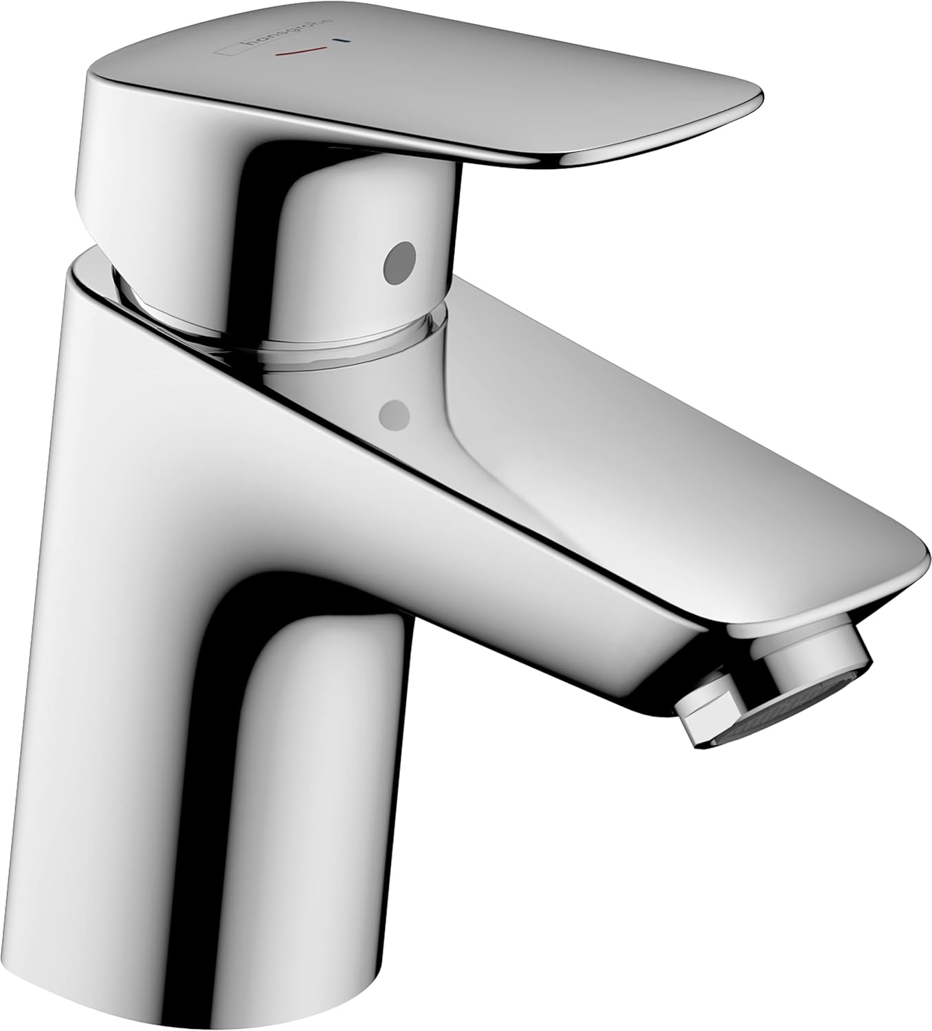 Wasserhahn Logis CoolStart mit Ablaufgarnitur, Chrom Auslaufhöhe 70mm mit Zugstangen-Ablauf / energiesparend