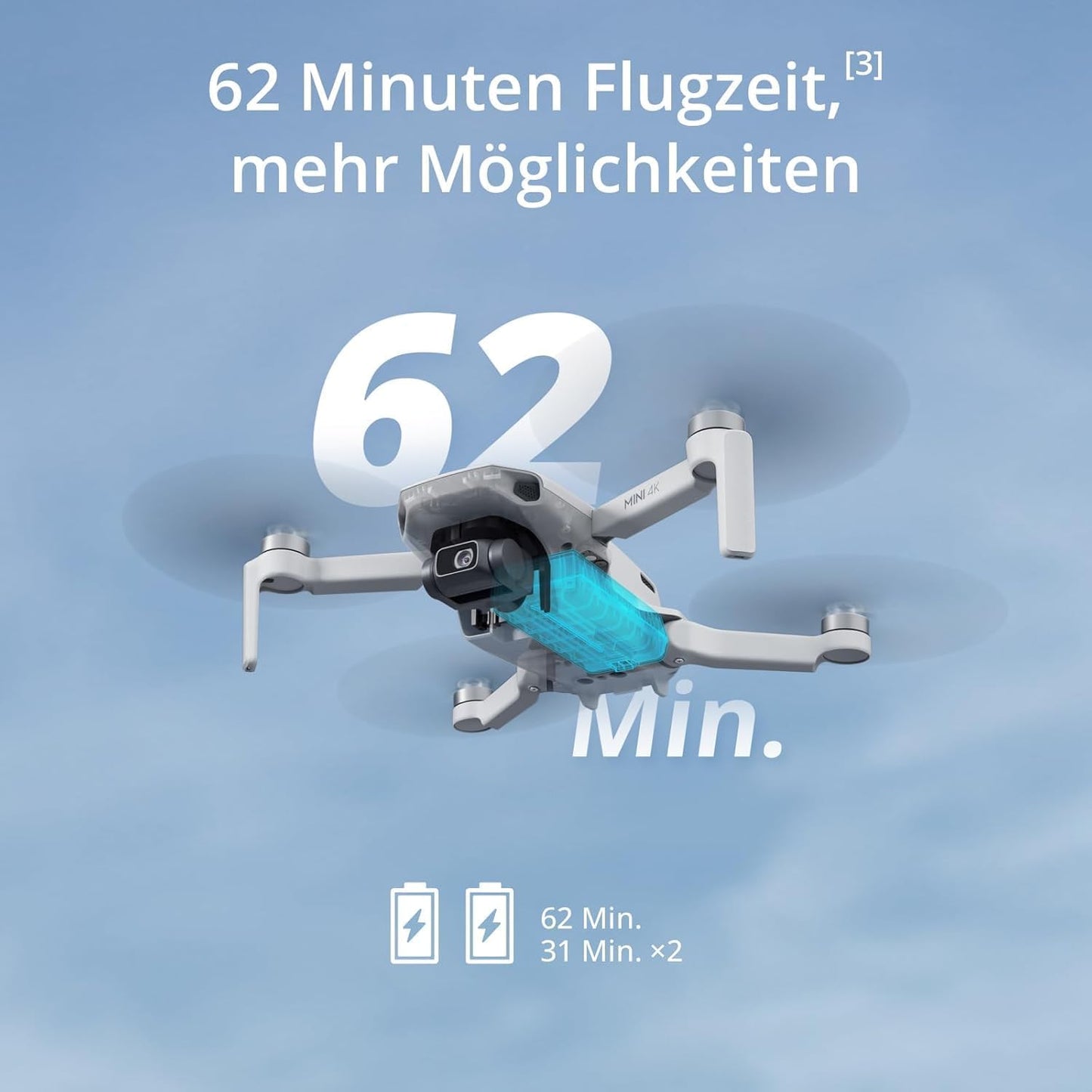 Mini 4K Drohnen-Combo mit 3-Achsen-Gimbal, Mini 4K Camera Drone Combo (62min Flugzeit)