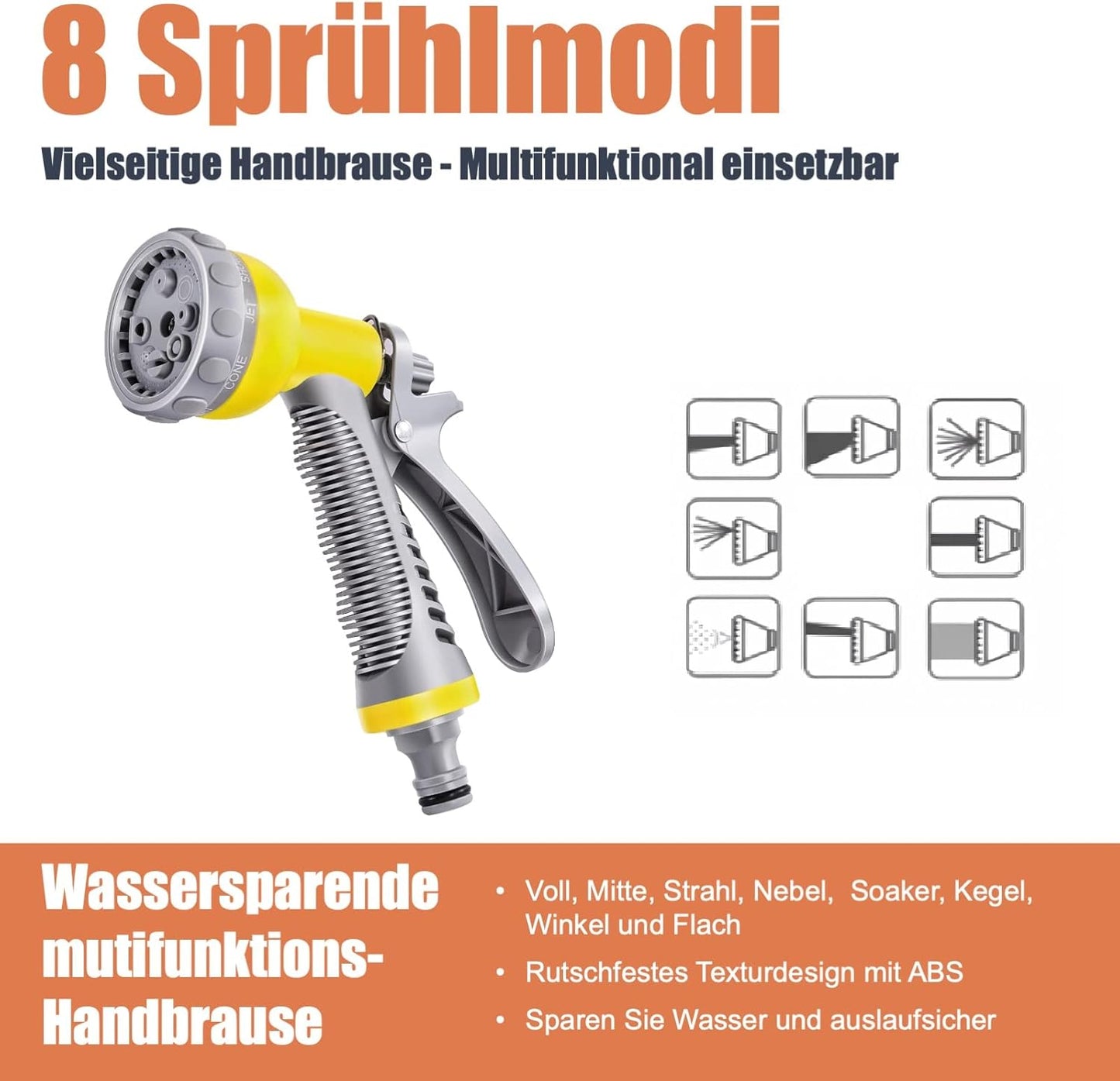 Schlauchtrommel mit Wandhalterung und Handbrause