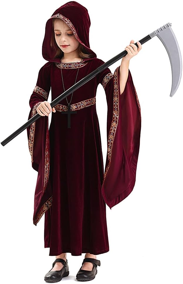 Mittelalter-Samtkleid, Mädchen Rot S