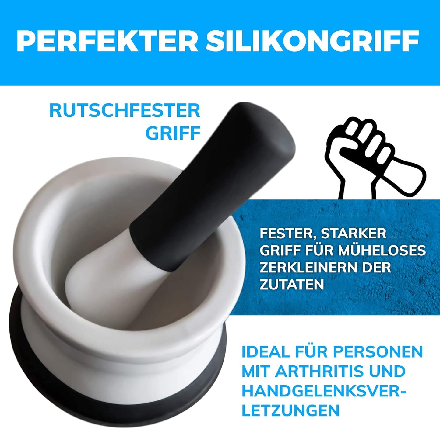 Mörser und Stössel, 15,25 Zentimeter Schwarz