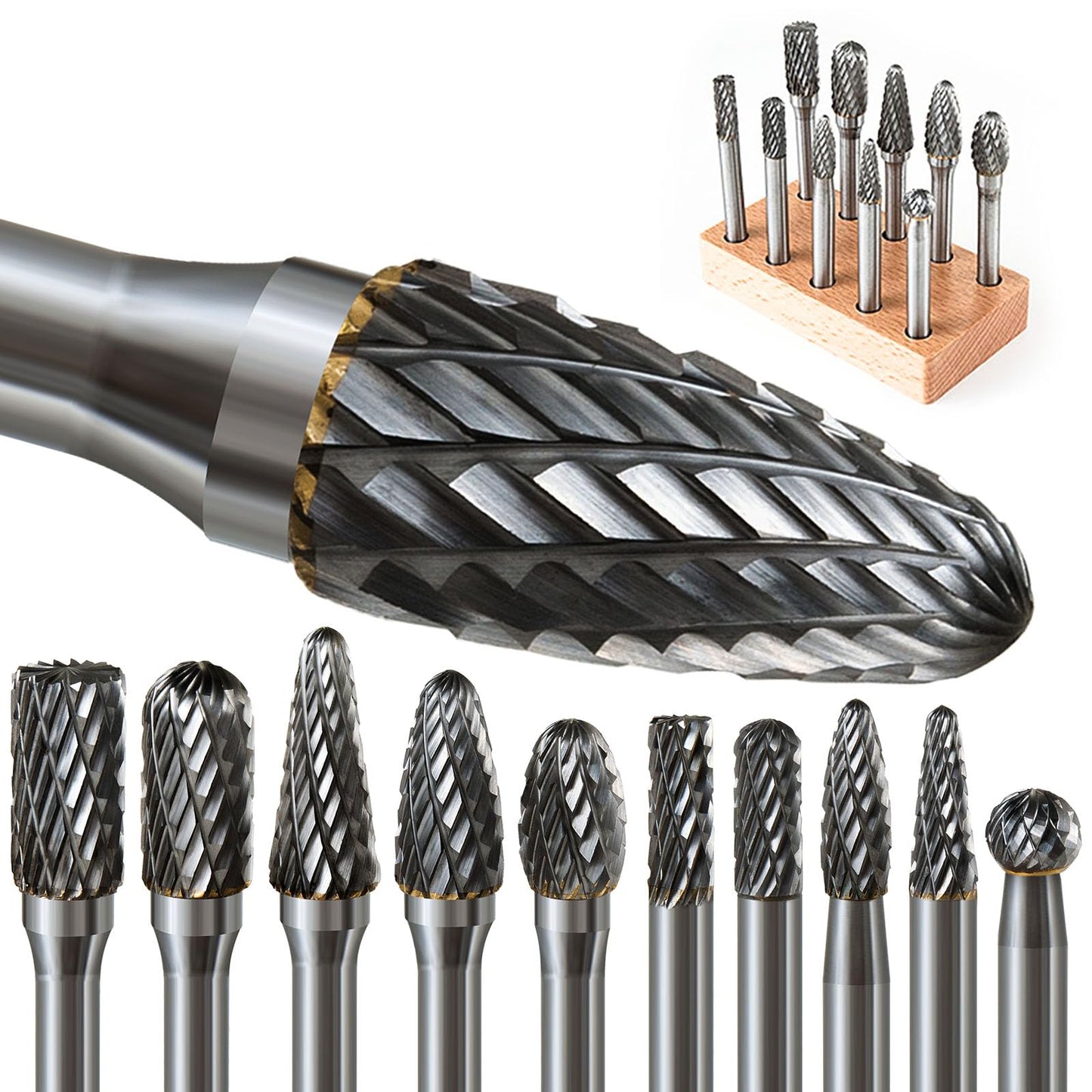 10-teiliges Frässtifte Set, 6 mm, 10 Stück