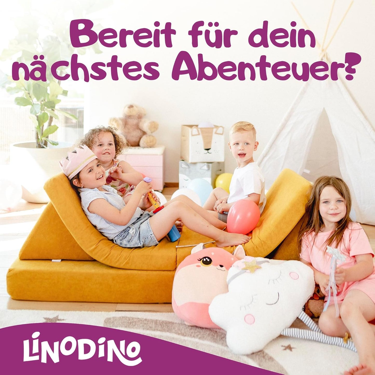 Spielsofa für Kinder, Bienenwaben Gelb