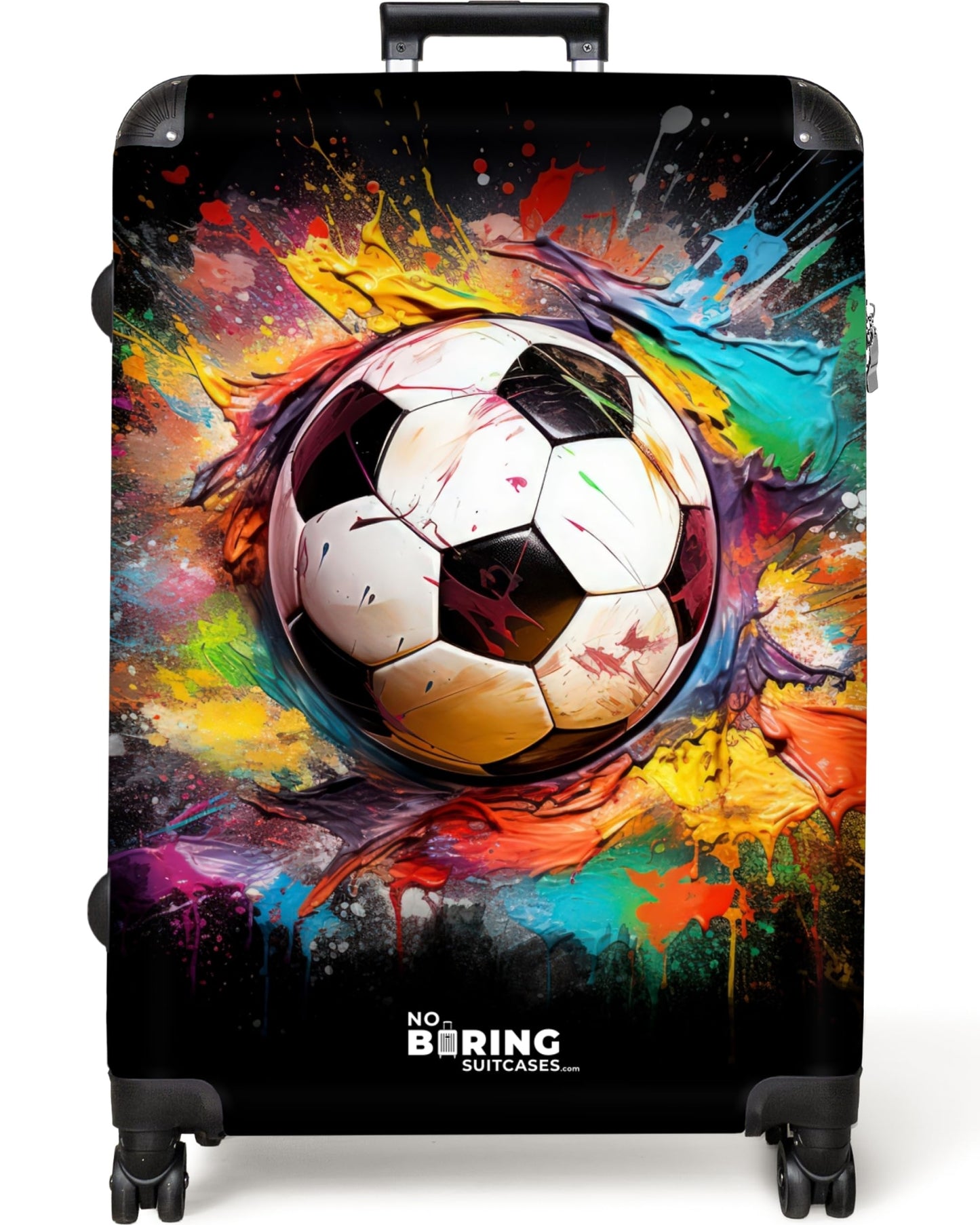 Grosser Hartschalenkoffer mit Rollen (XL), Fussball Grösse XL