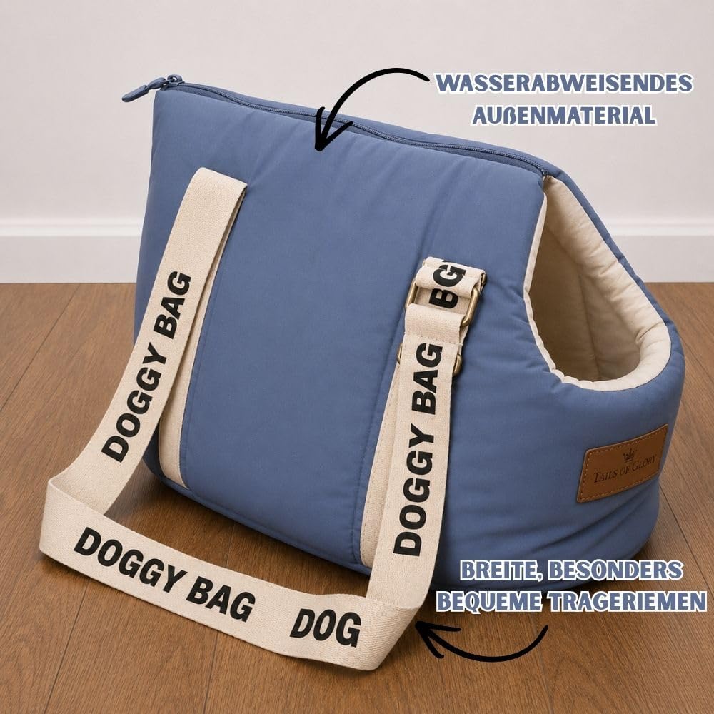 Hundetragetasche mit Reisebett, blau S