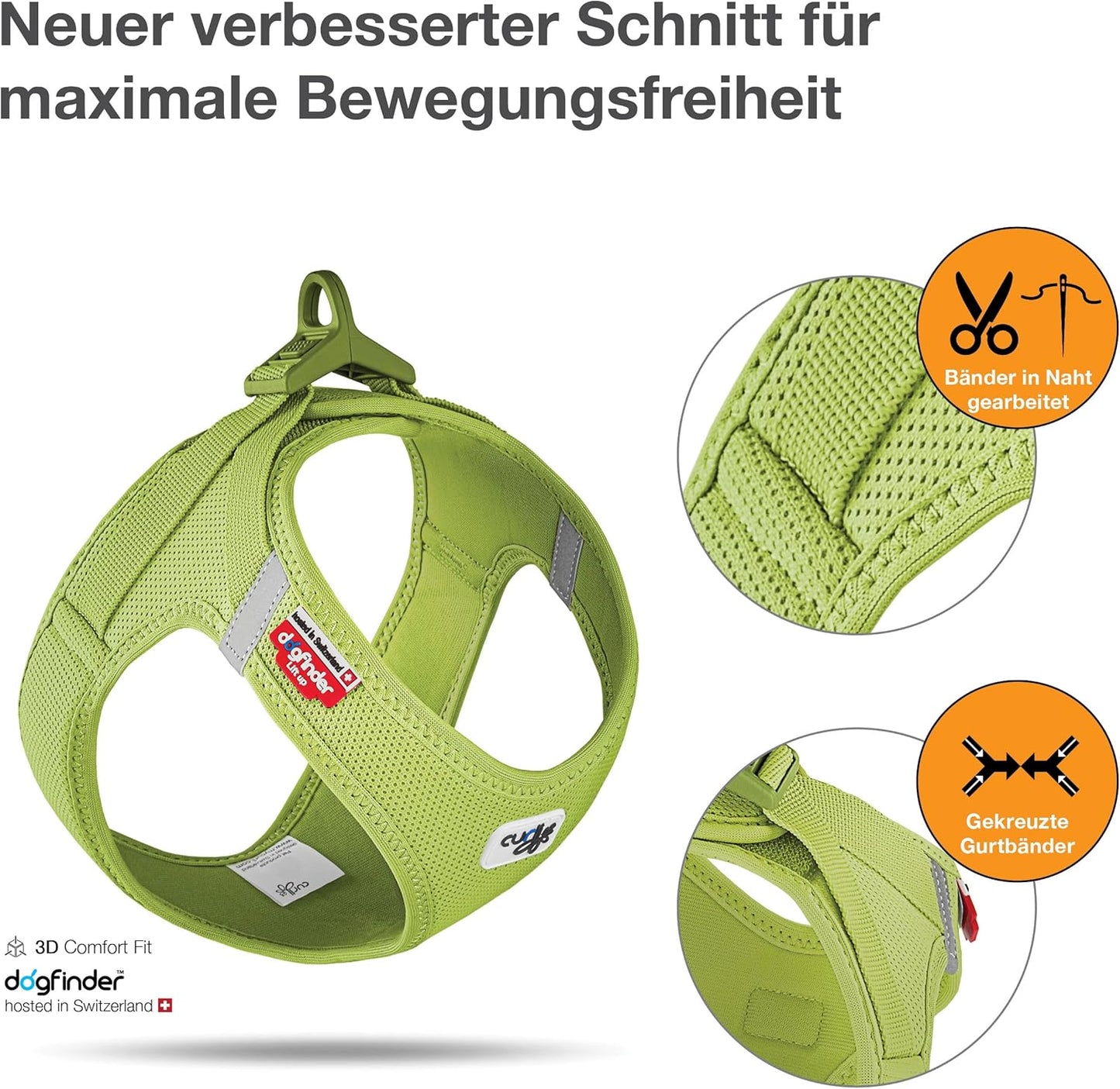 Vest Hundegeschirr Clasp Air-Mesh, Lime 2XS Einfarbig