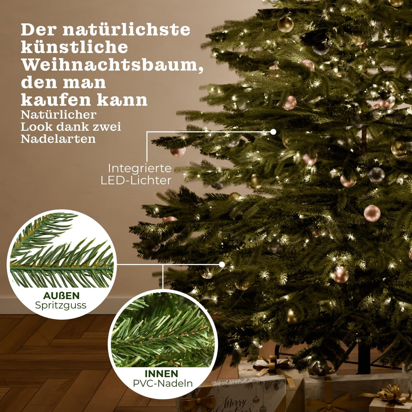 Künstlicher Weihnachtsbaum, 210 cm LED