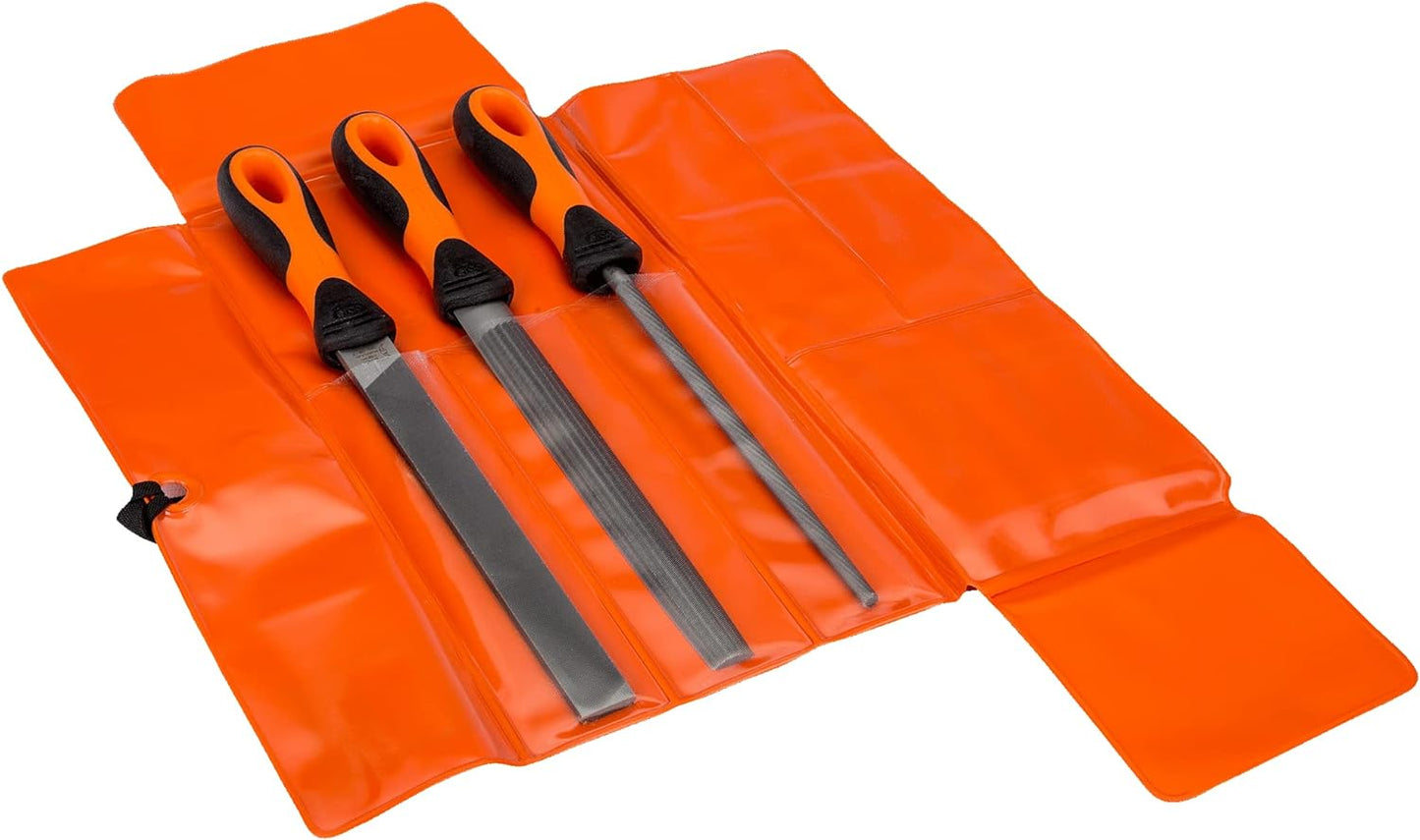 3-teiliges Feilen-Set, 200 mm Mehrfarbig