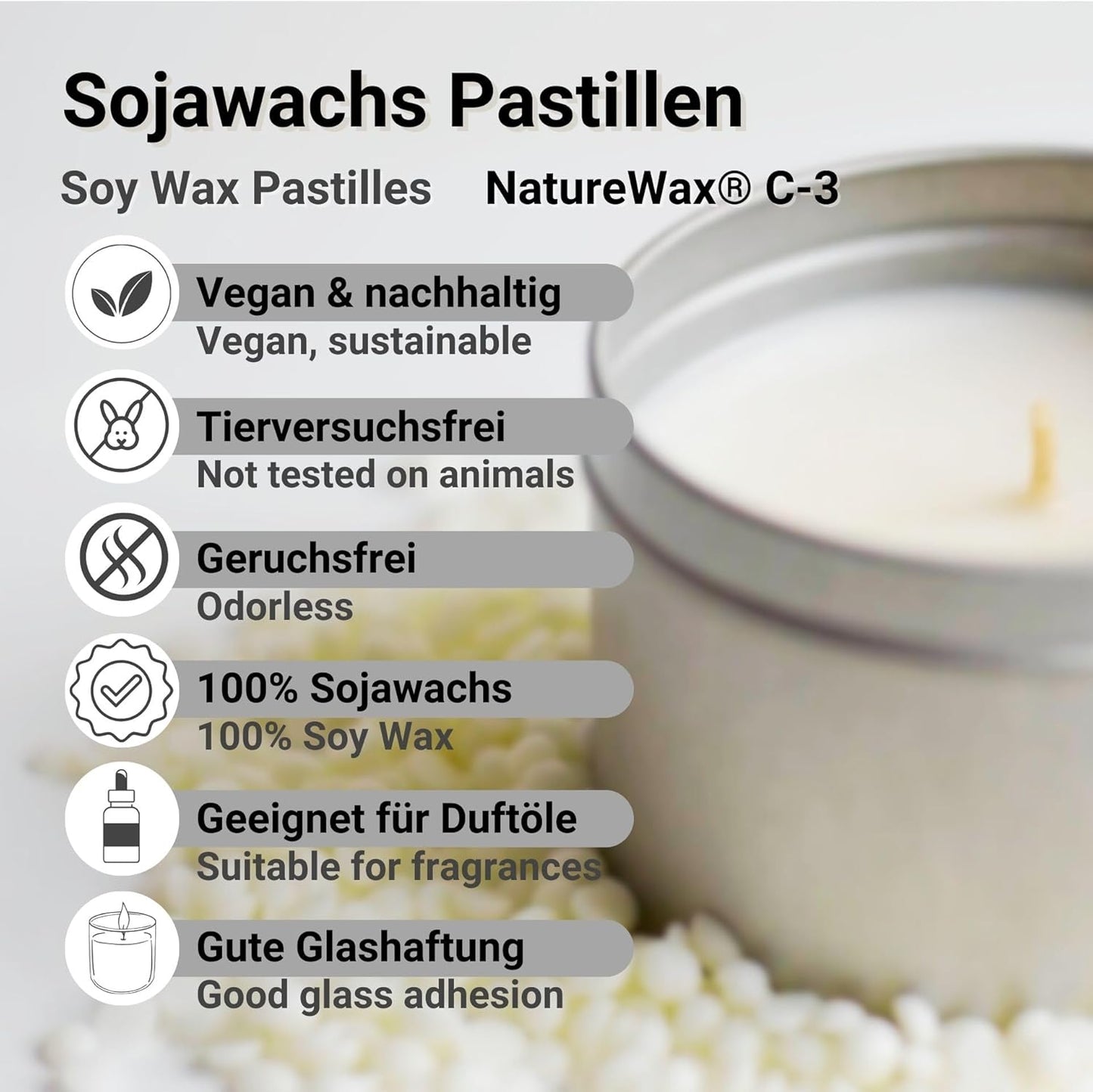 Sojawachs Pastillen für Kerzen, 20kg, 20kg
