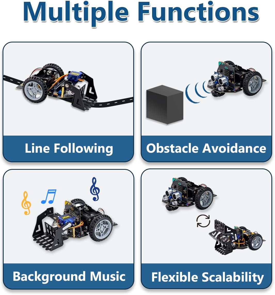 MicroBit Smart Robot Car für MakeCode & MicroPython