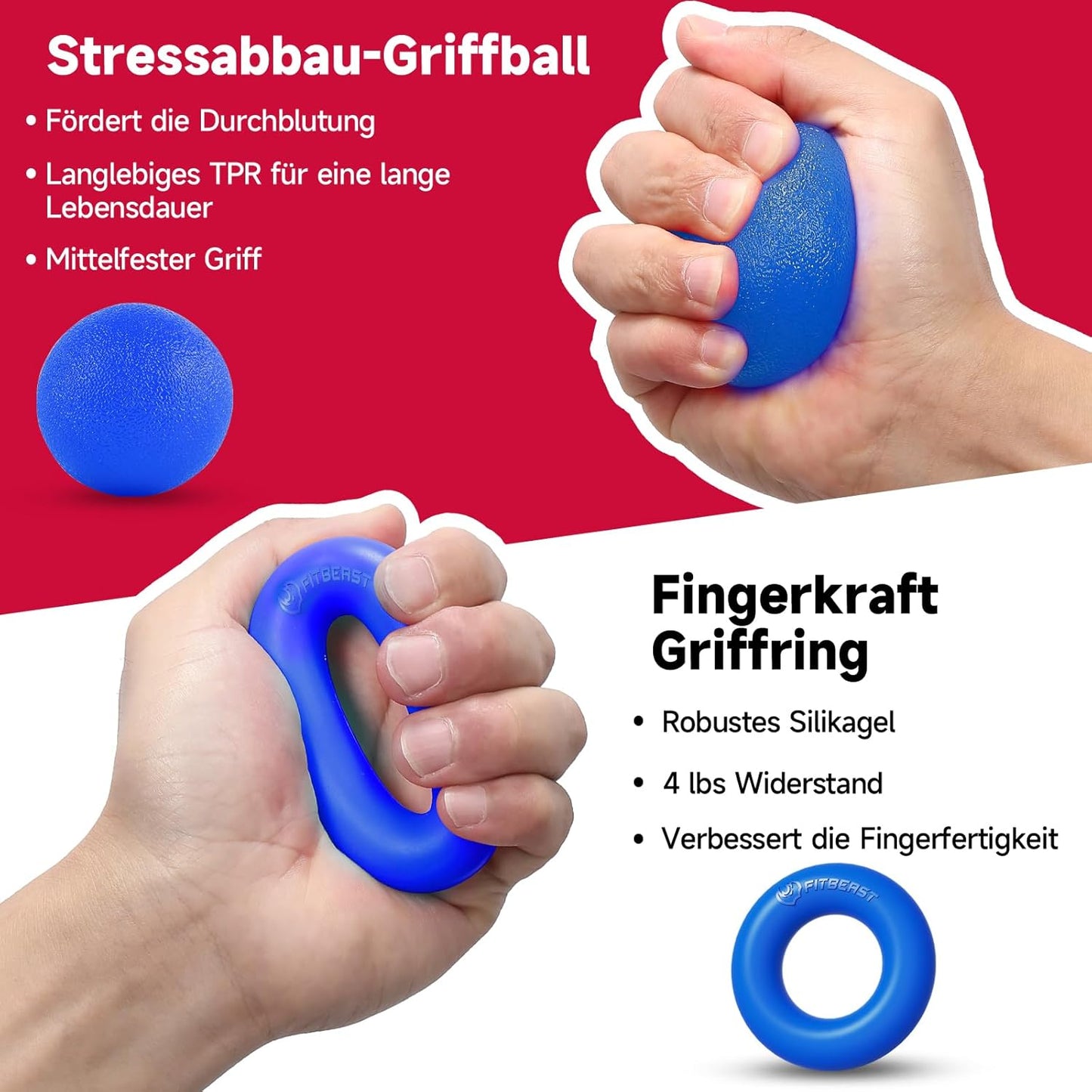 5-teiliges Handtrainer-Set, Navy Blau