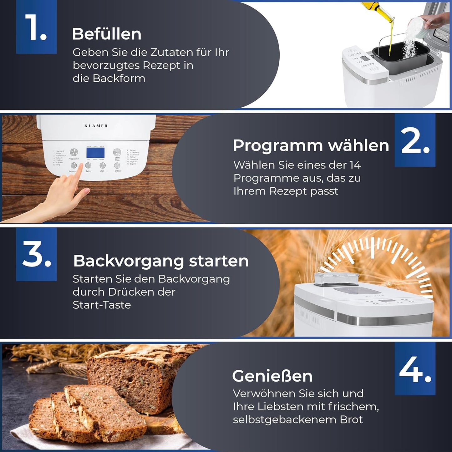 Brotbackautomat mit 14 Programmen