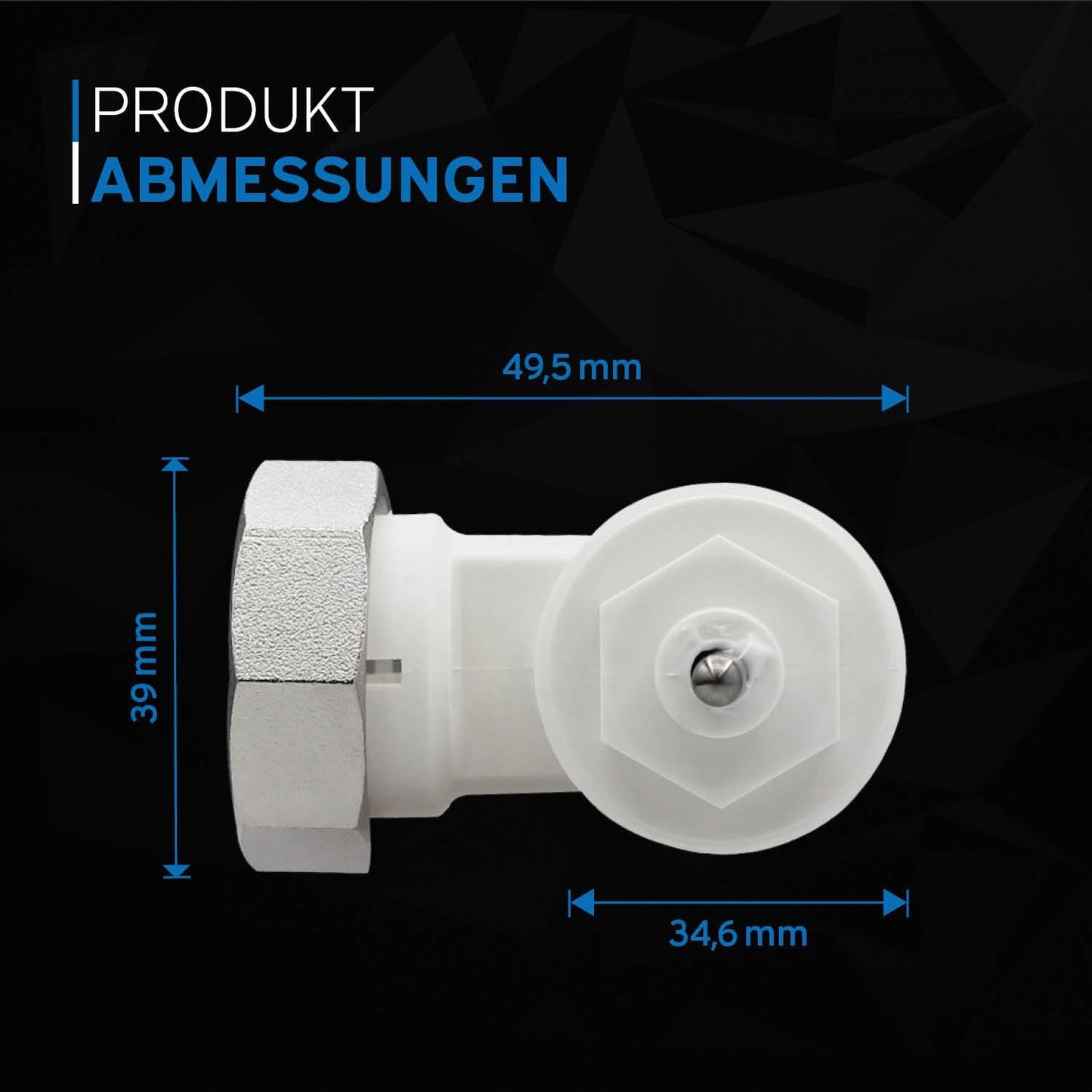 Winkeladapter M30 x 1,5 für Oventrop Heizkörper, Winkeladapter M30 x 1,5