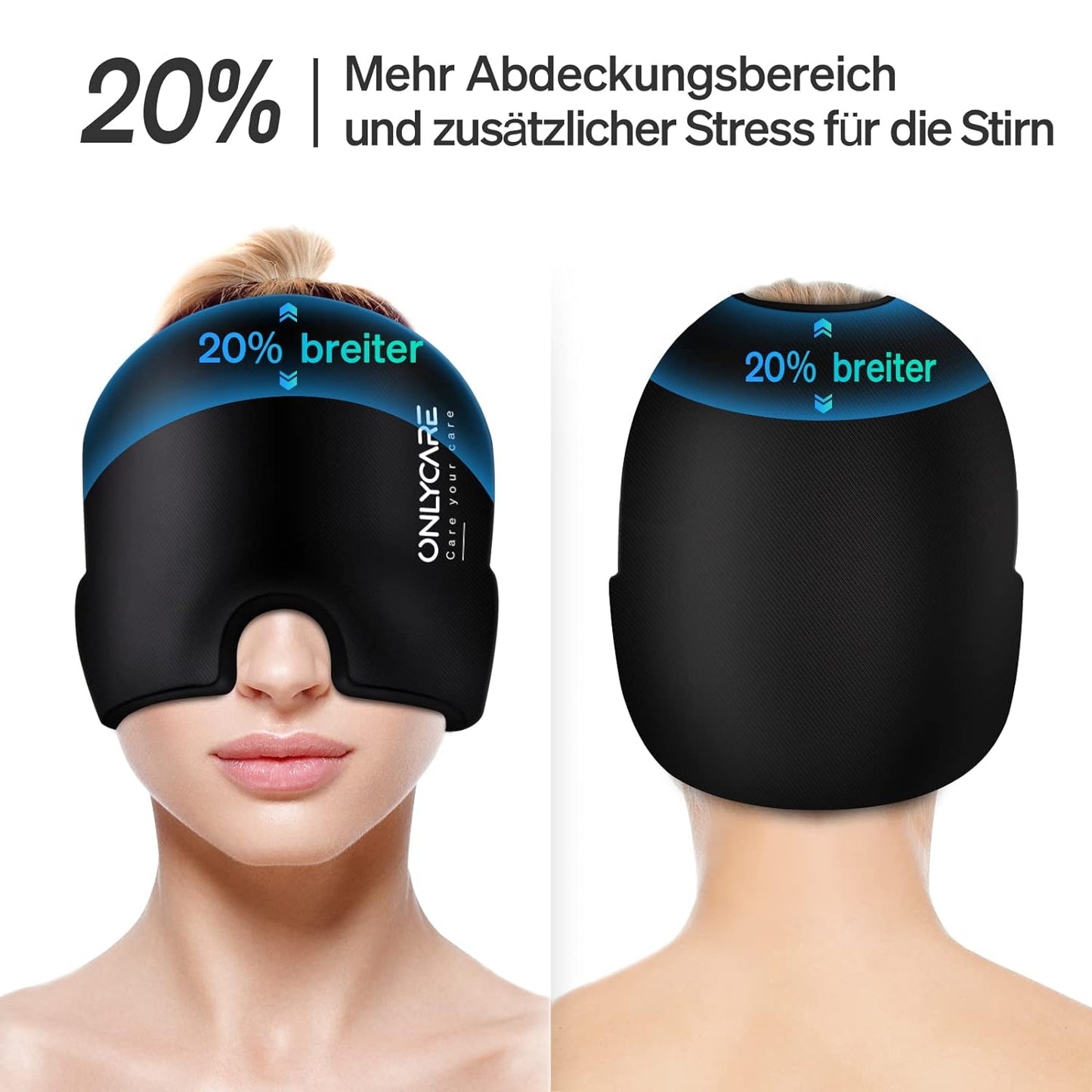 Migräne Relief Cap, Schwarz