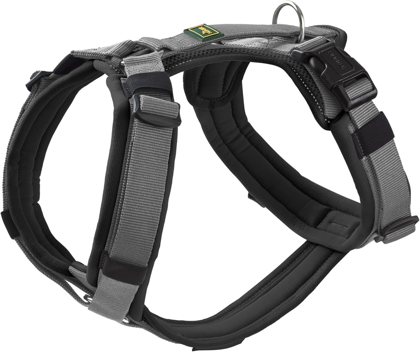 Hundegeschirr Maldon UP, stark reflektierend, verstellbar, M-L schwarz/grau