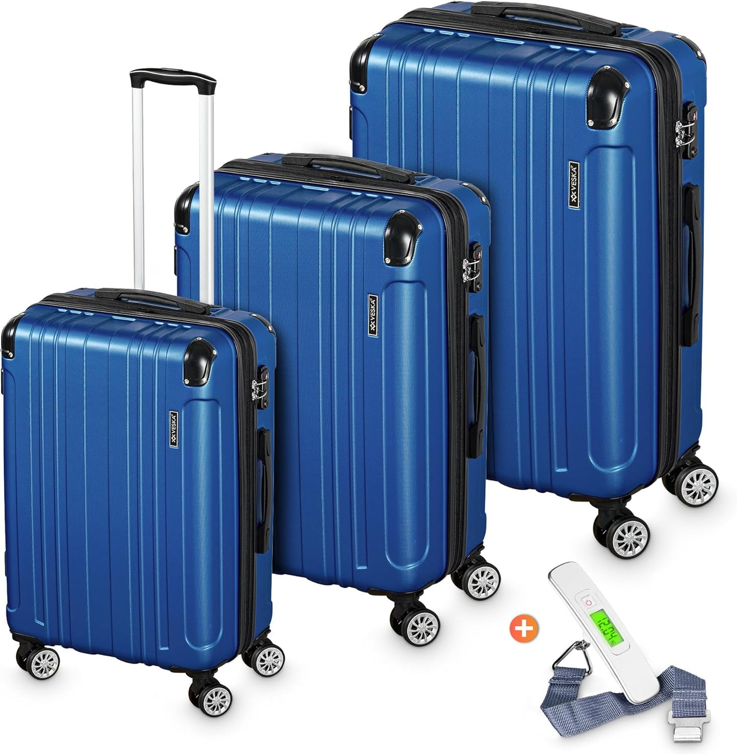 3-teiliges Hartschalenkoffer-Set, Königsblau