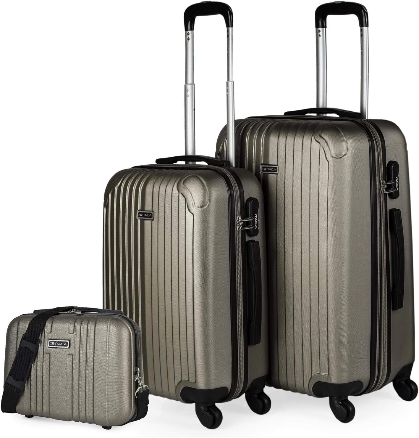 Reisekoffer-Set (Hartschale, 3-teilig, S+M+XS), Champagner S + M + XS