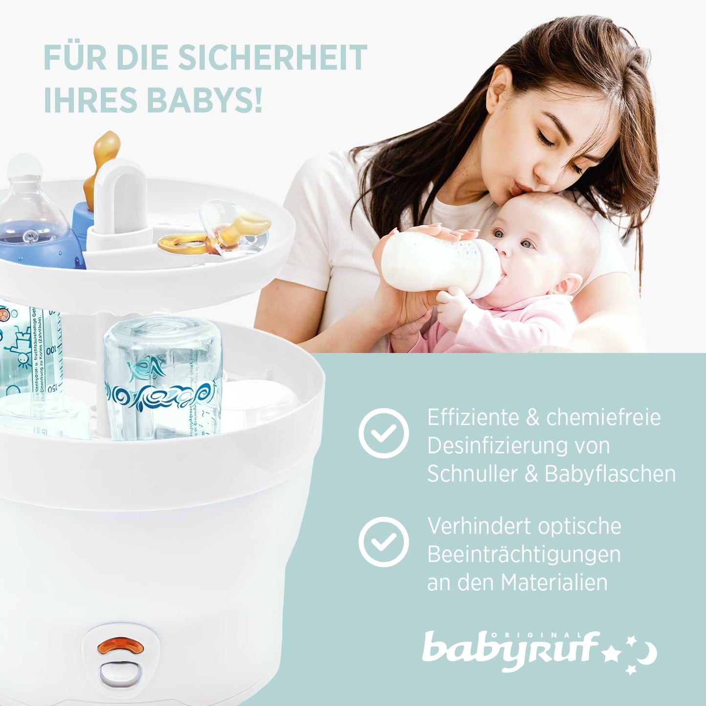 BS 29 Dampfsterilisator für Babyflaschen, Weiß