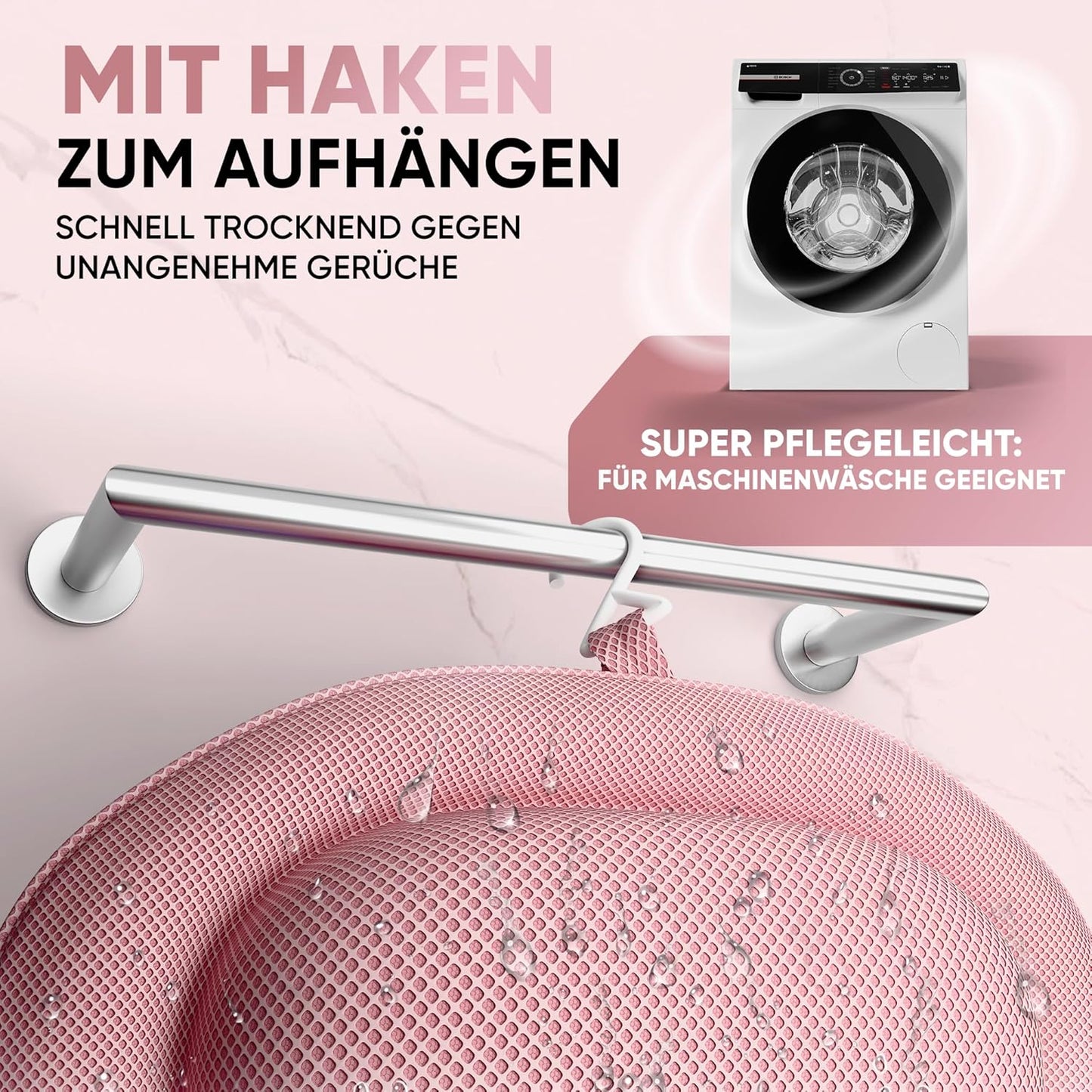 XXL Badewannenkissen, XX-Large Rosé