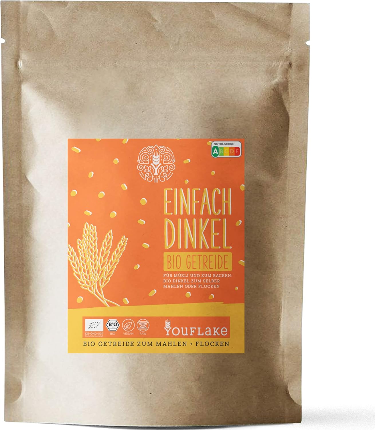Mahlaufsatz für KitchenAid + 2,5 kg Bio Dinkel, Mockmill Mahlaufsatz + 2,5 kg Bio Dinkel