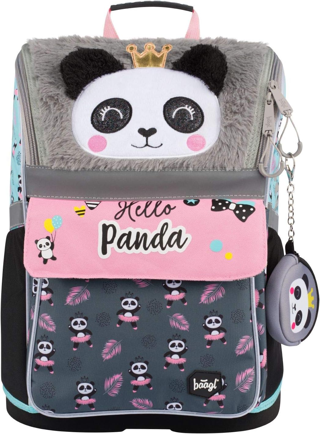 3-teiliges Schulranzen-Set, Panda Neu