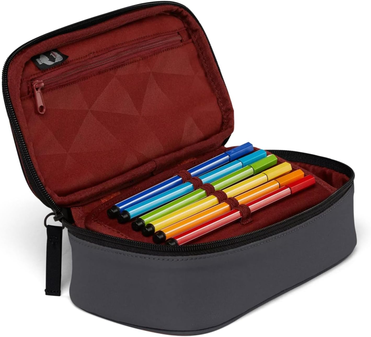 Schlamperbox mit Stiftehalter, Fire Up - Grau