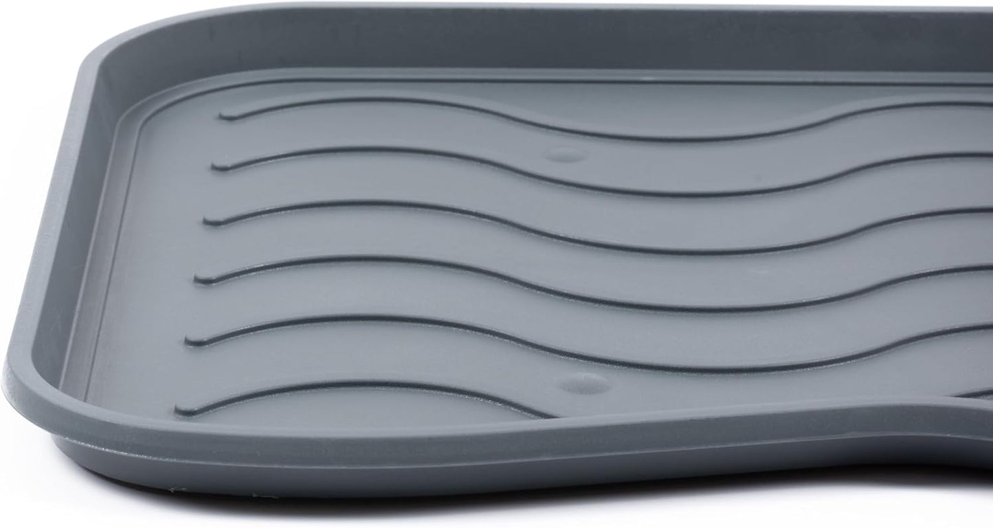 3-teiliges Schuhabtropfschalen-Set, Grau 38 x 75 cm 3 Stück