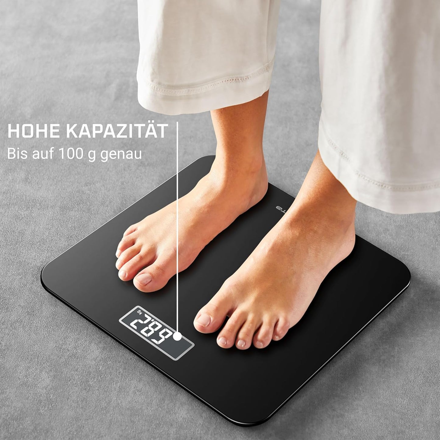 Premiss 2.0 Personenwaage mit LCD-Display, Schwarz