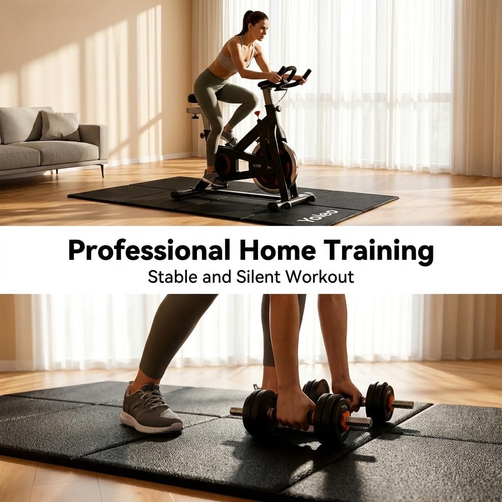Faltbare Bodenschutzmatte für Fitnessgeräte (2er-Set), Schwarz(2 PCS)