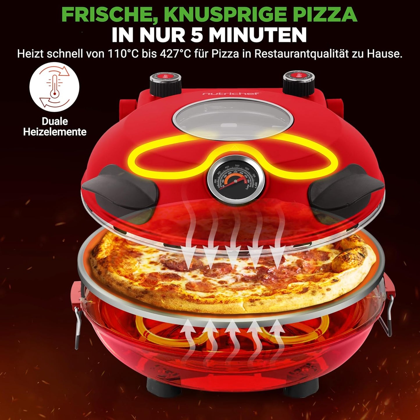 Pizzaofen mit Zubehör, Red