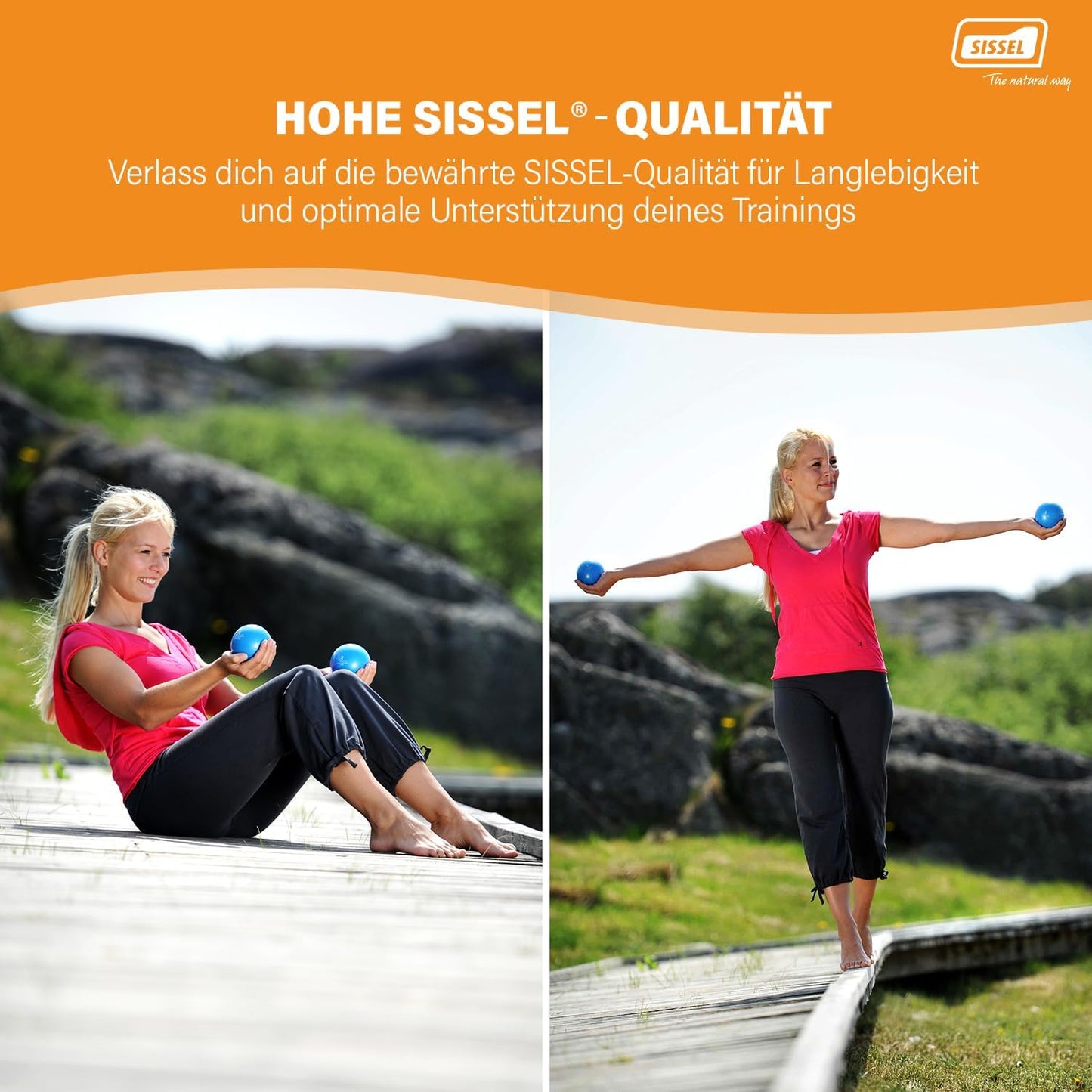 2er-Set Pilates Toning Ball für Balance & Kraft, 450g blau
