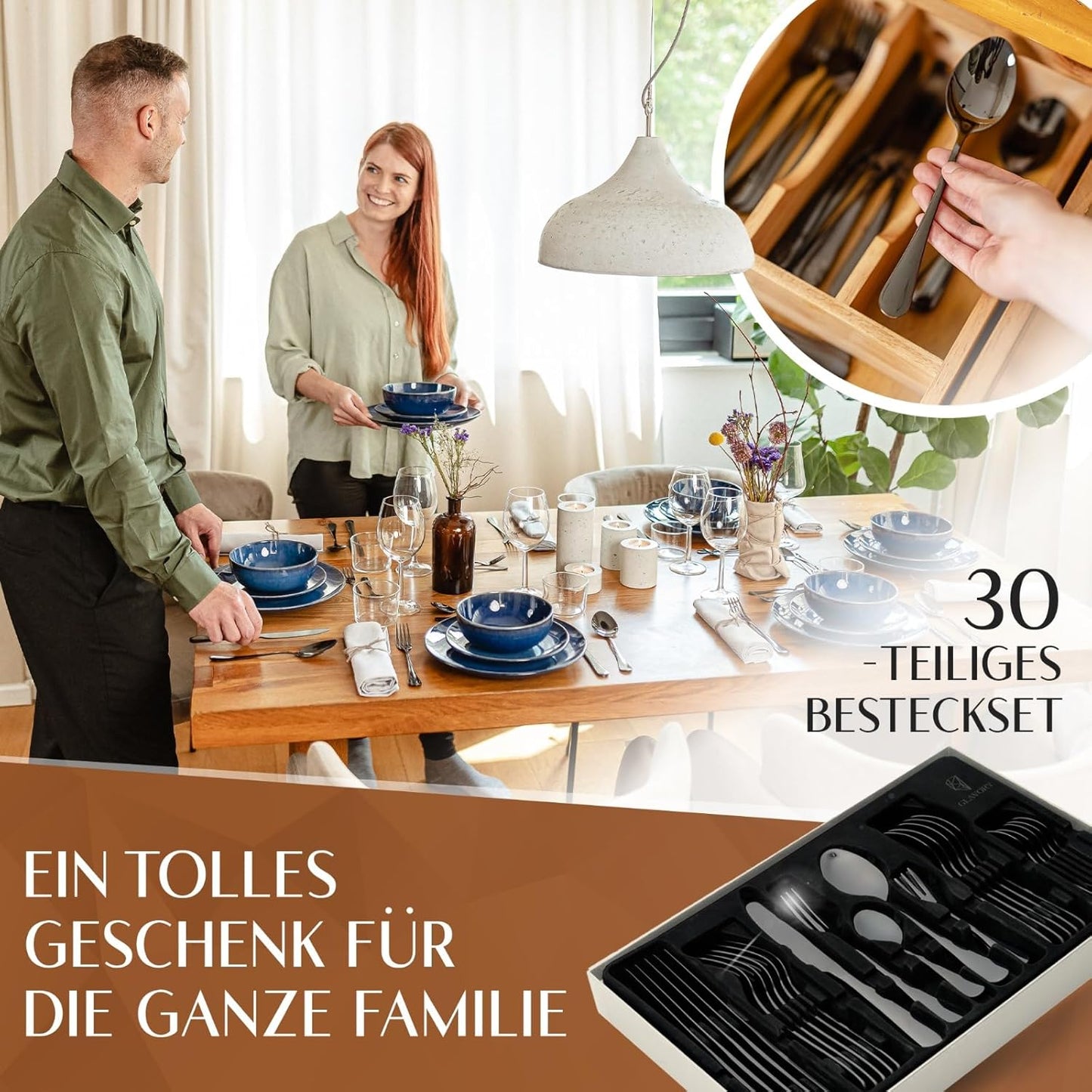 Besteckset Lumina für 6 Personen, 30 Lumina