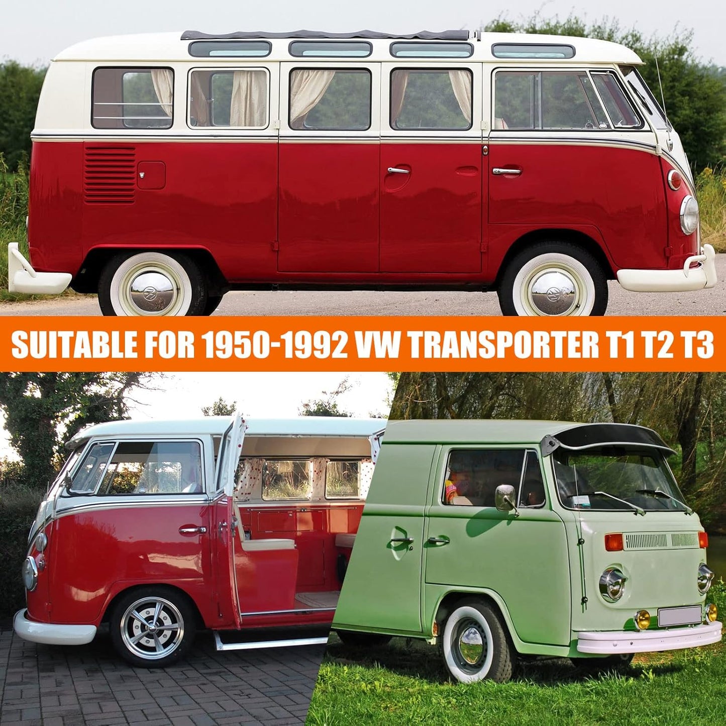 Wetterfeste Autoabdeckung für VW T1-T3 (1950-1992), Schwarz Maßgeschneidert für VW Type 2 T1 T2 T3 1950–1992