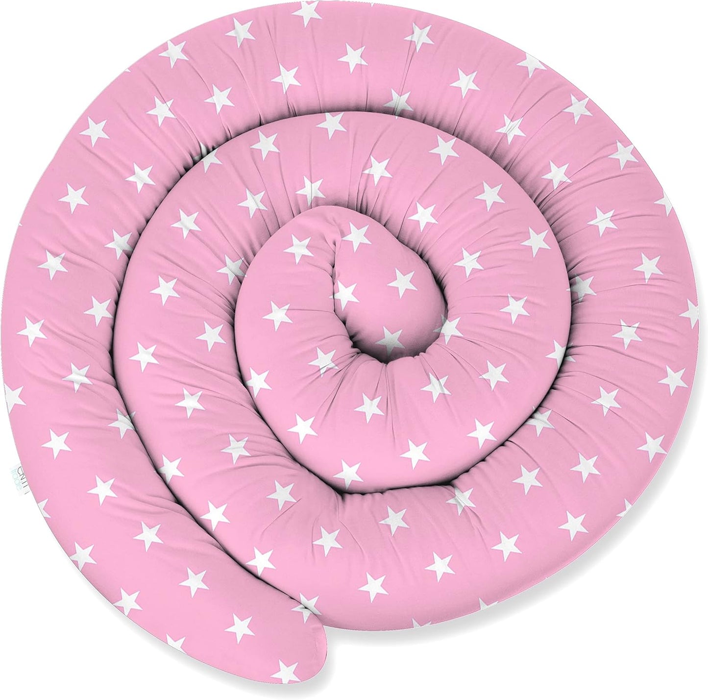 Bettschlange weisse Sterne für Allergiker, 300 cm, 300 cm 20 – Rosa – Weisse Sterne