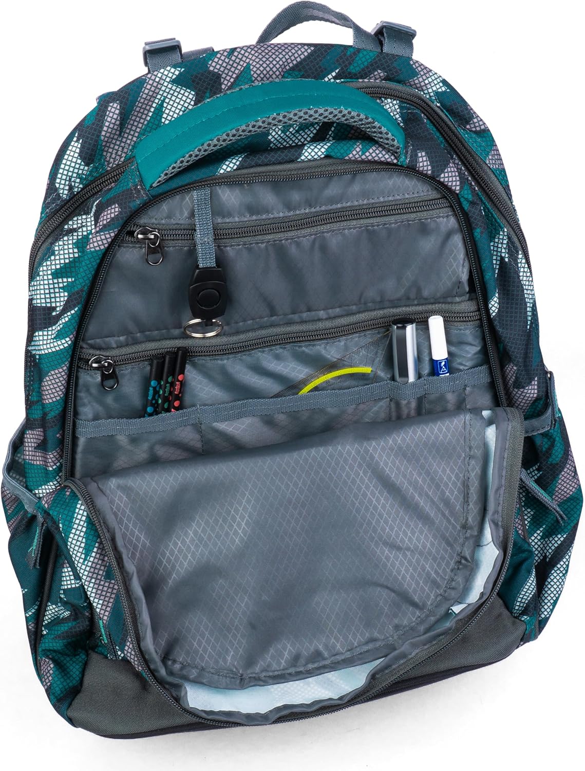 Rucksack-Set, Grau/Grün