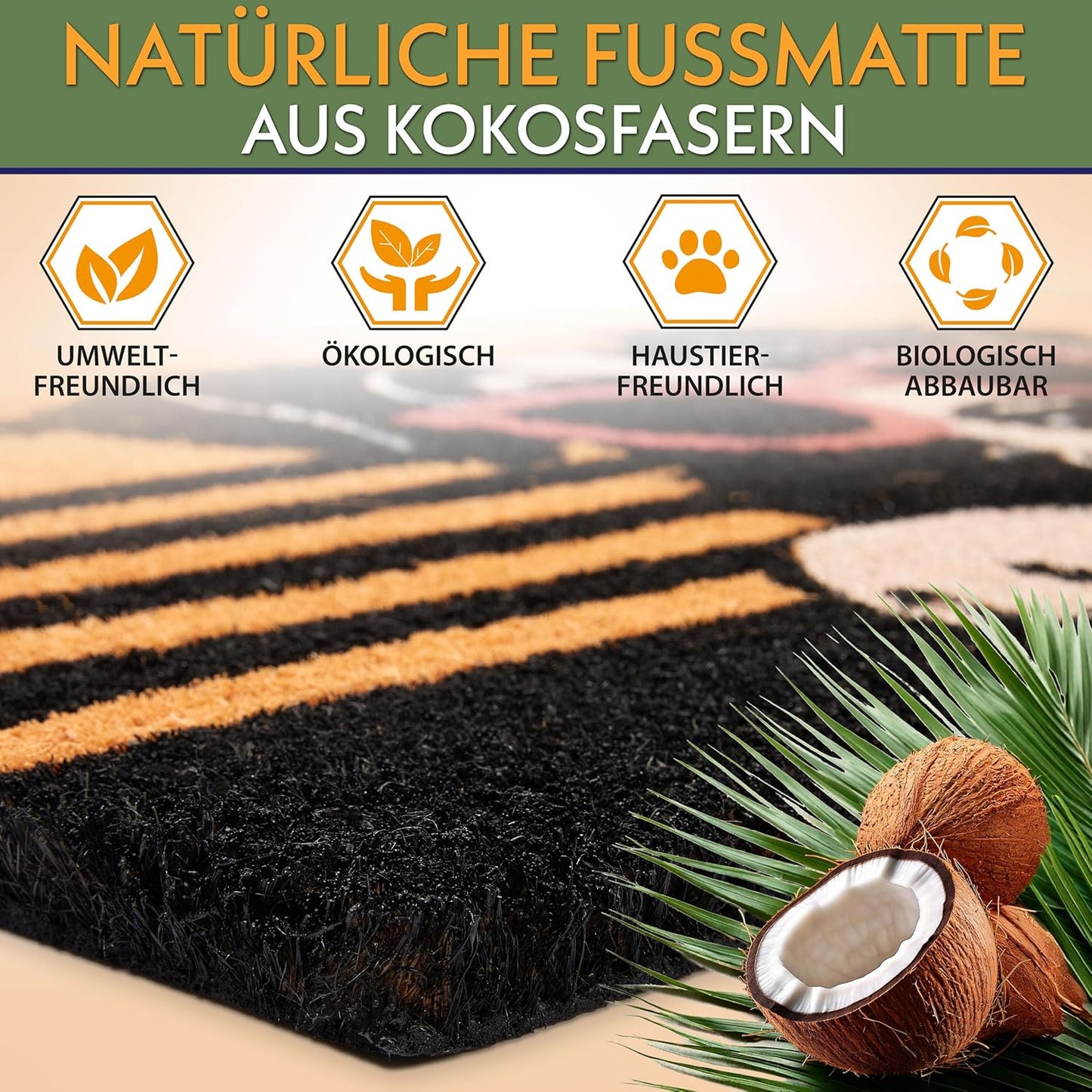 Antirutsch Fussmatte, Hund mit Sonnenbrille
