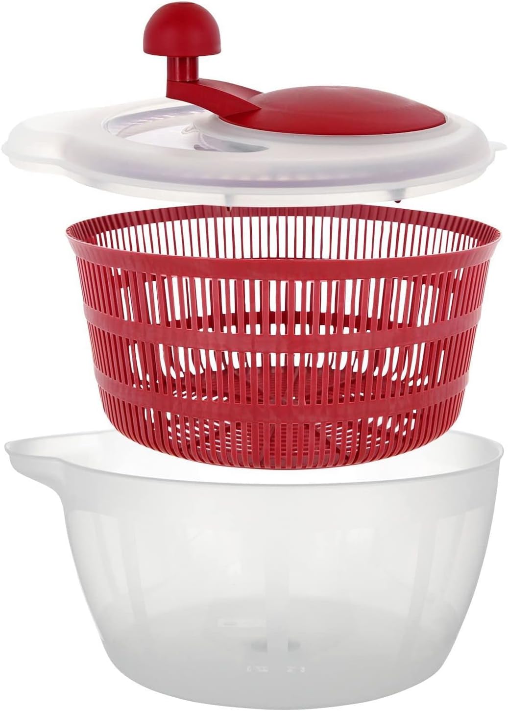Salat-Set: Salatschleuder & Gemüsehobel, Rot, Standard + Hobel