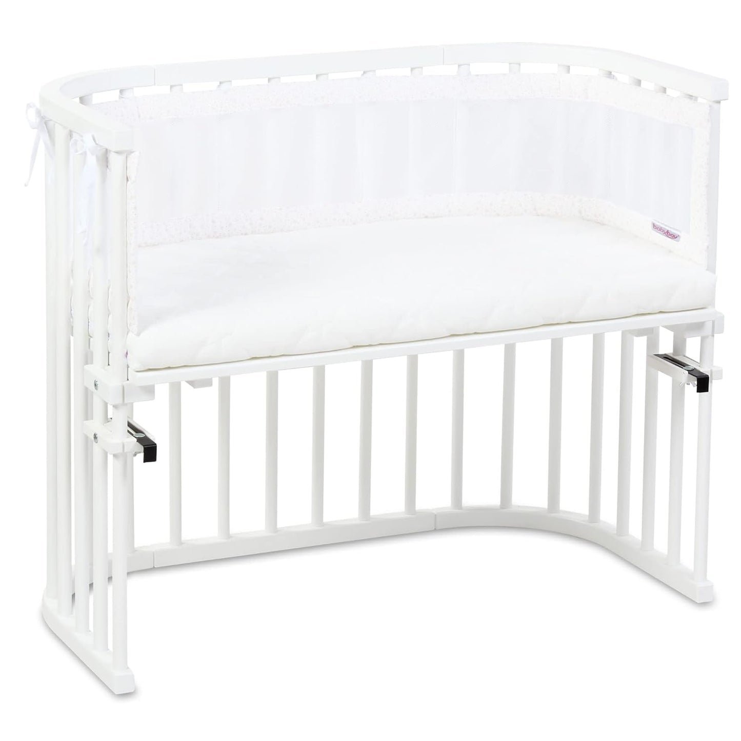 Nestchen Mesh für Babybett, weiss Glitzersterne rosé für Modell Original