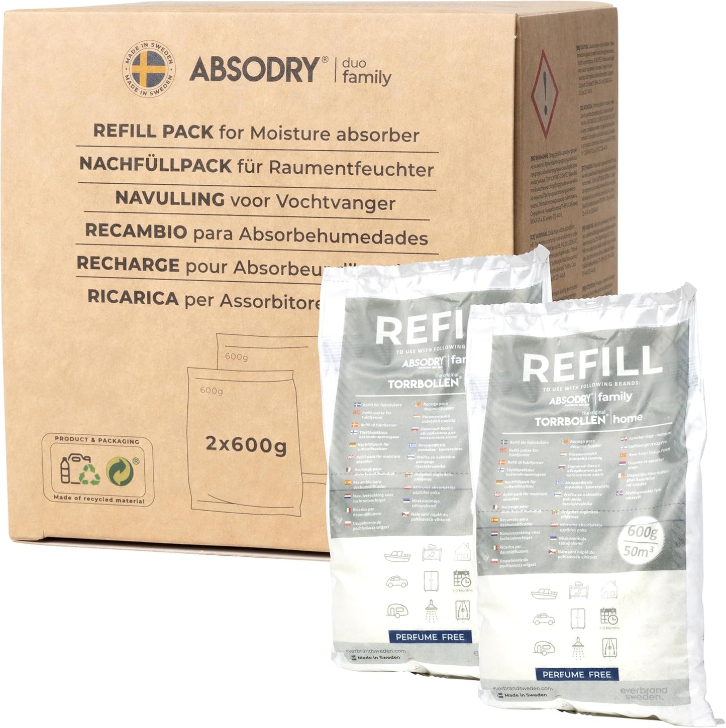 Luftentfeuchter Nachfüllpack (2x600g Granulat), Refill